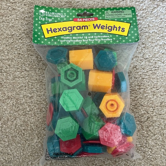 Lot of Math Items Learning Resources Hexagram Weights Fraction Circles Tangrams - Picture 3 of 8